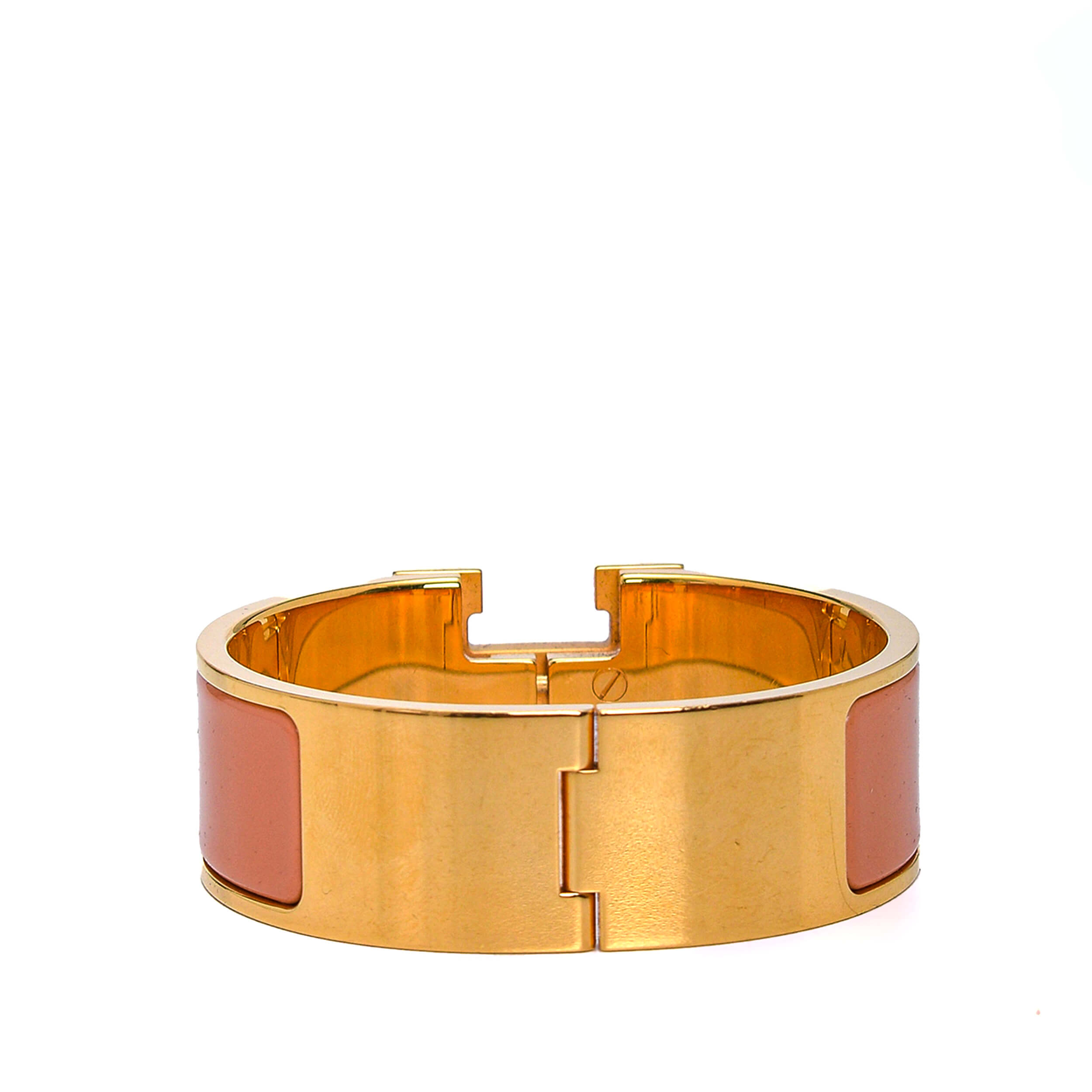 Hermes - Gold & Light Orange Clic H Bracelet